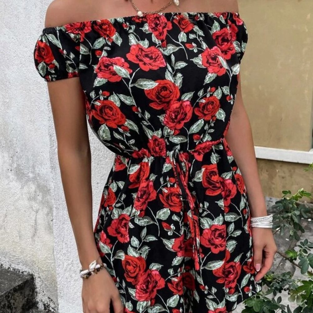 Floral Shorts Romper